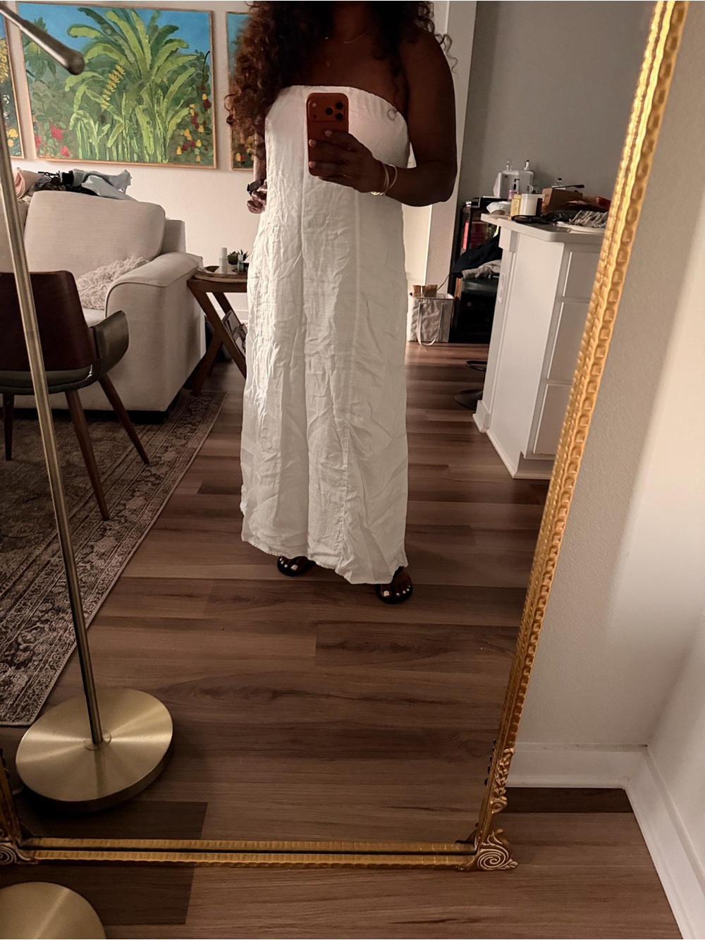 Quince 100% linen White Strapless Linen Maxi Dress - Picture 4 of 6
